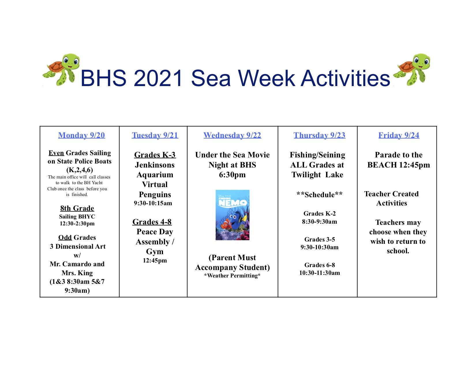 Sea Week Activities